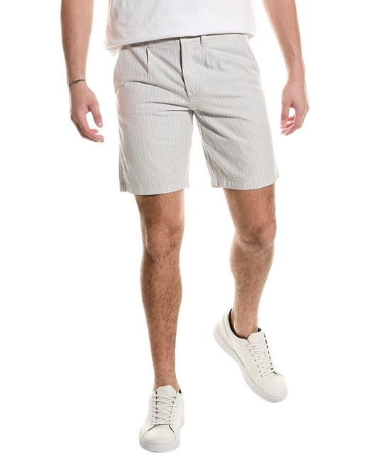 Slate & Stone Gray Pleated Linen-Blend Short for men