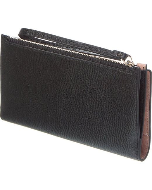 Kate Spade Black Spencer Leather Continental Wristlet