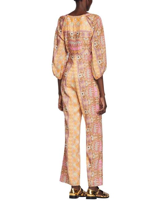 Maje Natural Sandro Dieppe Linen-Blend Jumpsuit