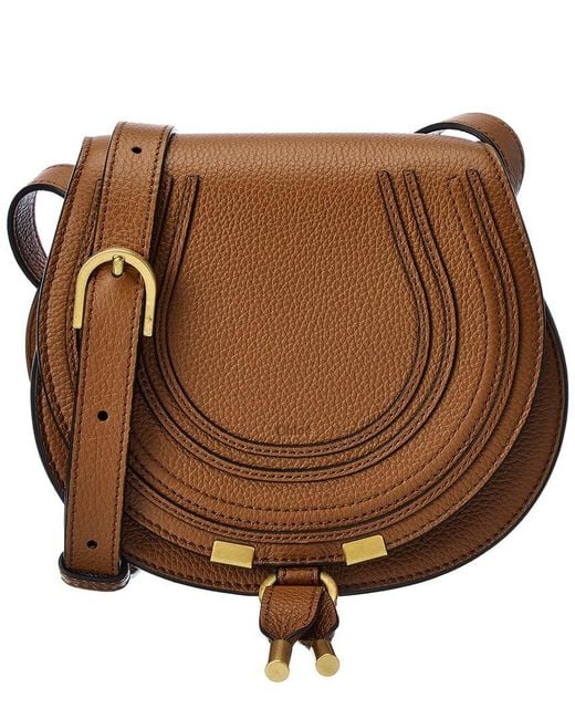 Chloé Brown Marcie Small Leather Saddle Bag