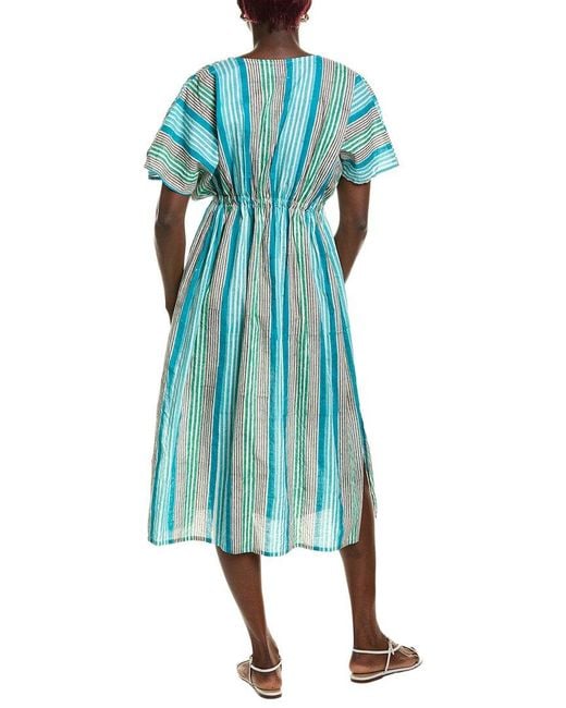 MER ST BARTH Blue Delphine Kaftan