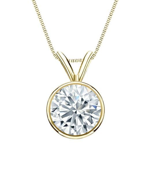 Sabrina Designs Lab Grown Diamonds Metallic 14K 4.00 Ct. Tw. Lab-Grown Diamond Solitaire Necklace