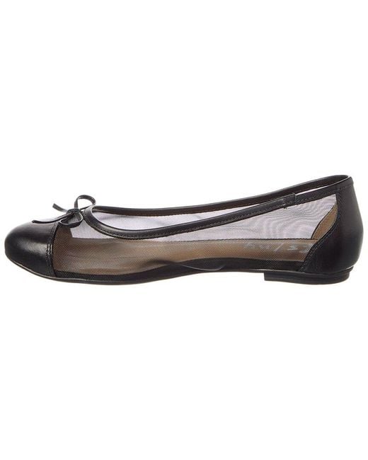 French Sole White Cordelia Shimmer Mesh & Leather Flat