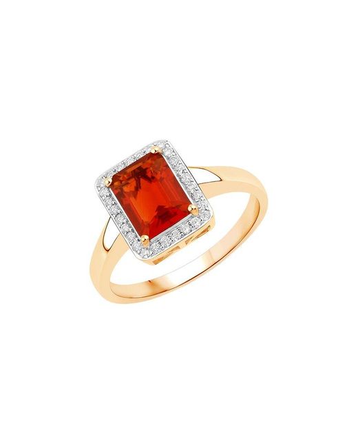 Diana M White Fine Jewelry 14k 1.20 Ct. Tw. Diamond & Fire Opal Ring