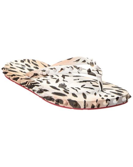 Christian Louboutin White Super Loubi Rubber Flip Flop
