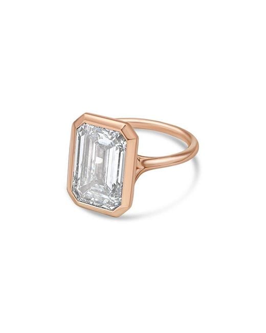 Diana M White Diana M. 14K Rose 6.00 Ct. Tw. Lab-Grown Diamond Bezel Ring