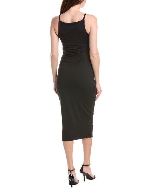 Susana Monaco Black Boat Neck Midi Dress