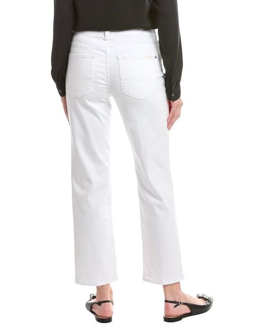 7 For All Mankind White Casablanca Calie Straight Ankle Jean