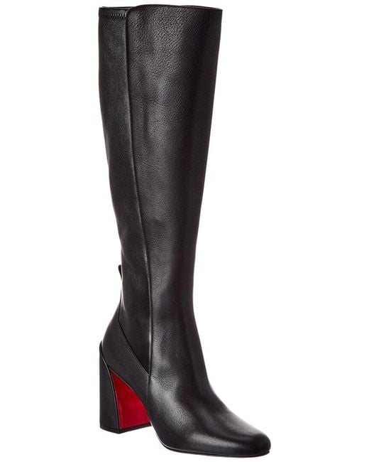 Christian Louboutin Black Jane Botta 85 Leather Knee-High Boot