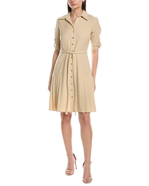 Sharagano Natural Short Sleeve Shirtdress
