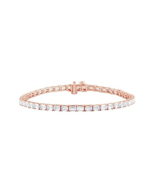 Lab Grown Diamonds White 14K Rose 7.05 Ct. Tw. Lab Grown Diamond Bracelet