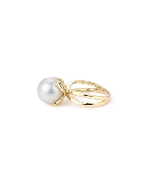 Pearls White 14k 11-12mm Freshwater Pearl Windsor Ring