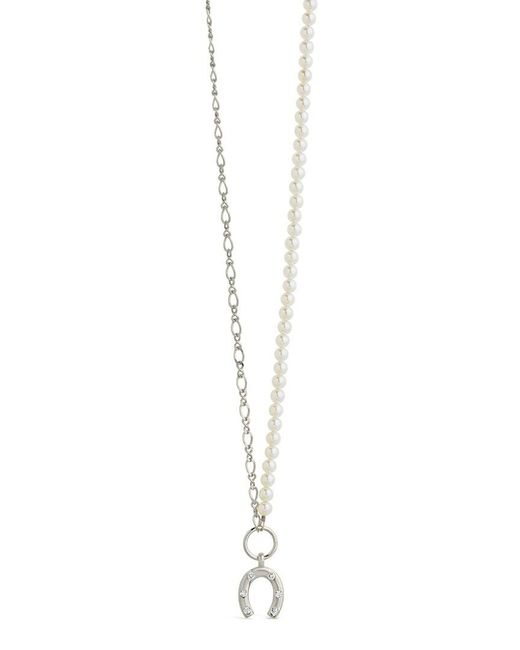 Sterling Forever White 4mmmm Pearl Cz Elva Necklace