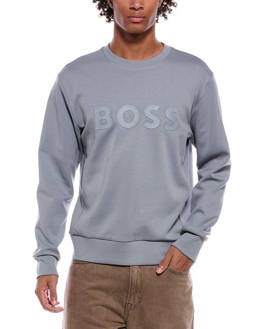 Boss Blue Salbo Crewneck Sweatshirt for men