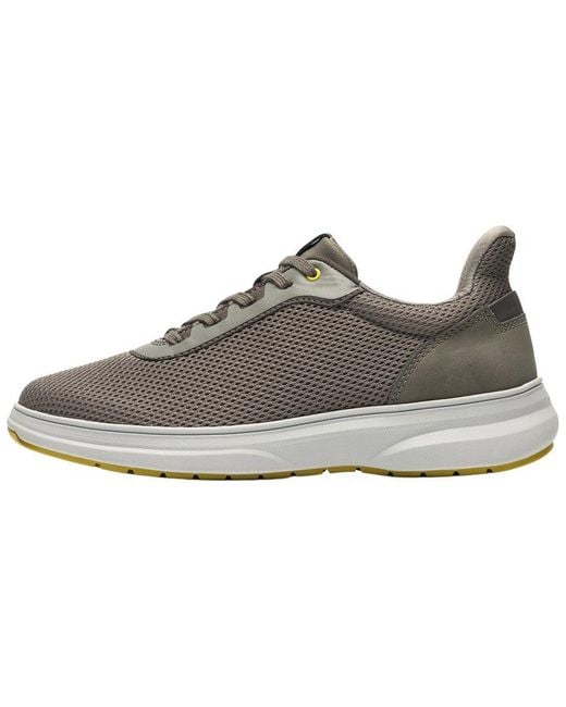 Clarks Gray Leather Sneaker for men