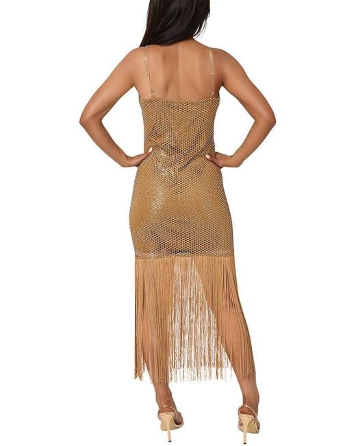 Bebe Natural Sequin Crotchet Fringe Dress