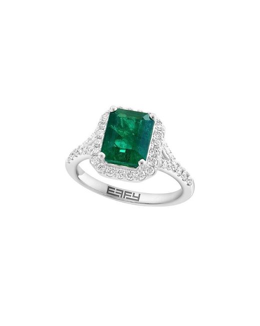 Effy Fine Jewelry Green 14K 2.57 Ct. Tw. Diamond & Emerald Ring