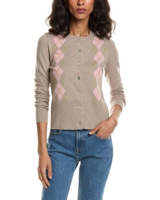 Design History Blue Argyle Cardigan
