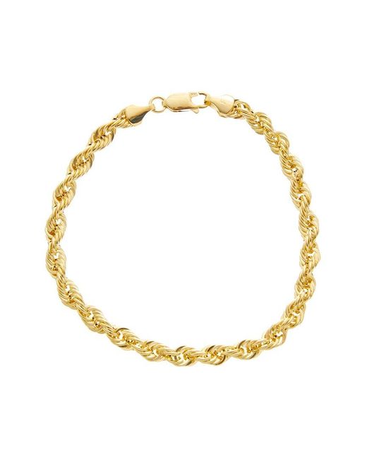 Italian Gold Metallic 14K 5Mm Hollow Rope Bracelet