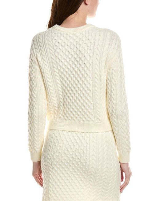 Cece White Cable Knit Sweater