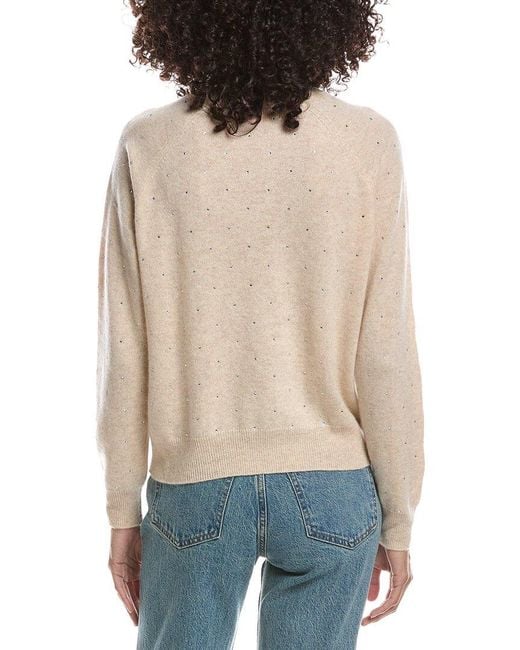 Brodie Cashmere Blue Sparkle Mini Cashmere Sweater