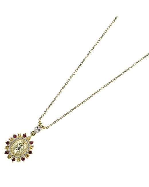 Ebru Jewelry Metallic Protection & Luck Cz Pendant Necklace