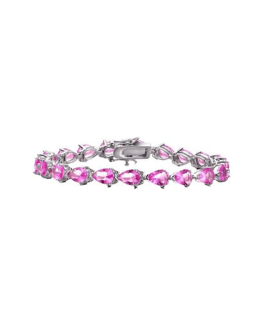 Genevive Jewelry Pink Cz Tennis Bracelet