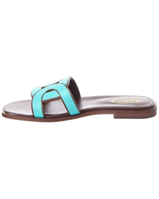 Tod's Blue Leather Sandal
