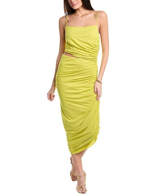 Halston Heritage Yellow Averie Cocktail Dress