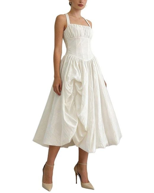 MIRA RICHI White Midi Dress