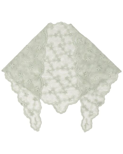 Saachi White Embroidered Lace Bandana