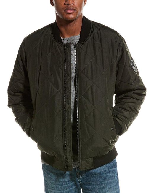 Hawke & Co. Black Diamond Quilted Bomber Jacket for men