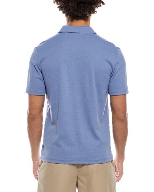Vince Blue Mesh Rib Johnny Collar Shirt for men