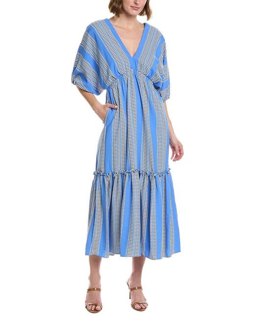 Taylor Blue Printed Midi Dress