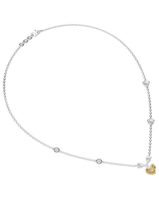 Lab Grown Diamonds White 14K 2.95 Ct. Tw. Lab-Grown Diamond & Gemstone Necklace
