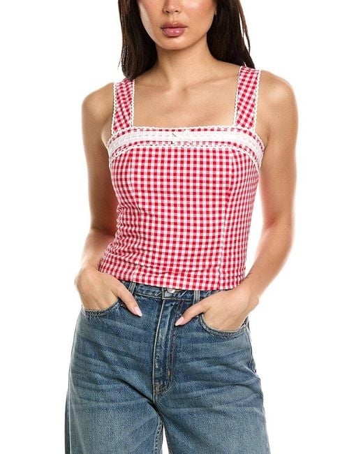 Avantlook Red Check Top