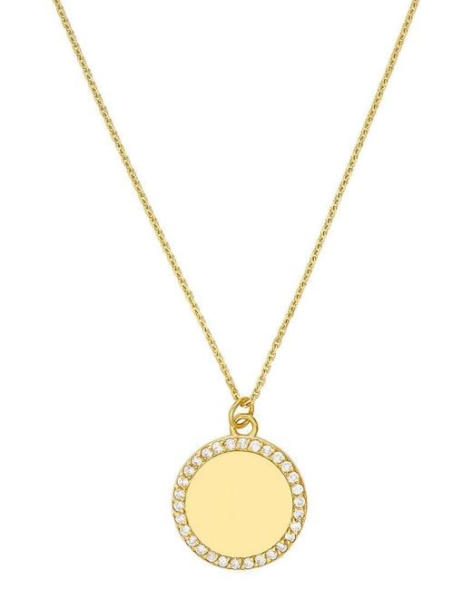 HAWLEY ST Metallic 14K 0.15 Ct. Tw. Diamond Engravable Necklace