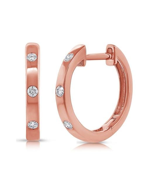Sabrina Designs White 14k 0.07 Ct. Tw. Diamond Huggie Earrings