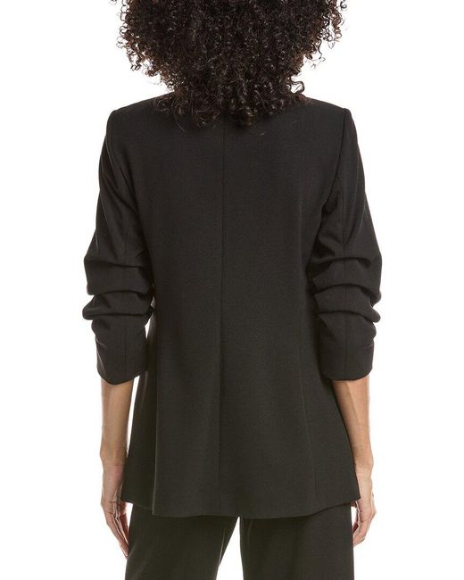 Anne Klein Black Scrunch Sleeve Open Jacket