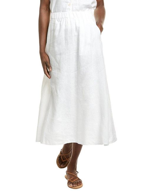 Eileen Fisher White Linen Skirt