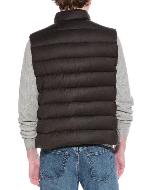 Moorer Gray Oliver Wool & Cashmere-Blend Down Gilet for men