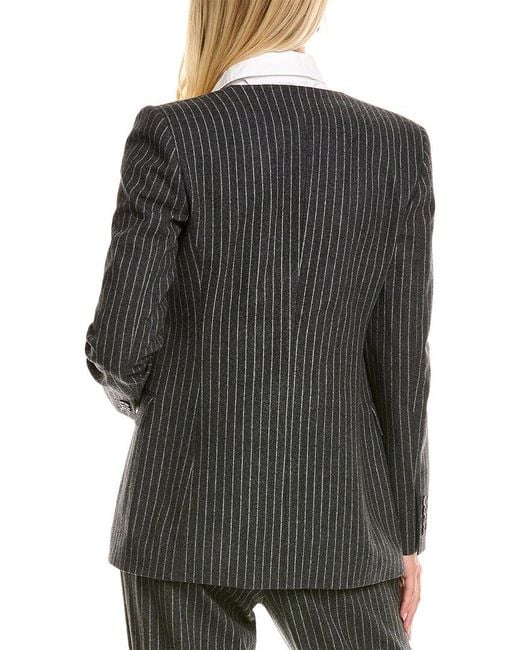 Michael Kors Black Pinstripe Wool-blend Blazer