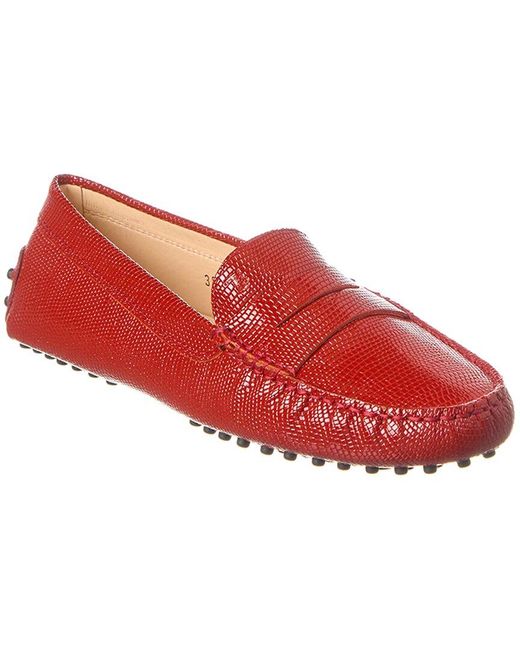 Tod's Yellow Embossed Leather Loafer