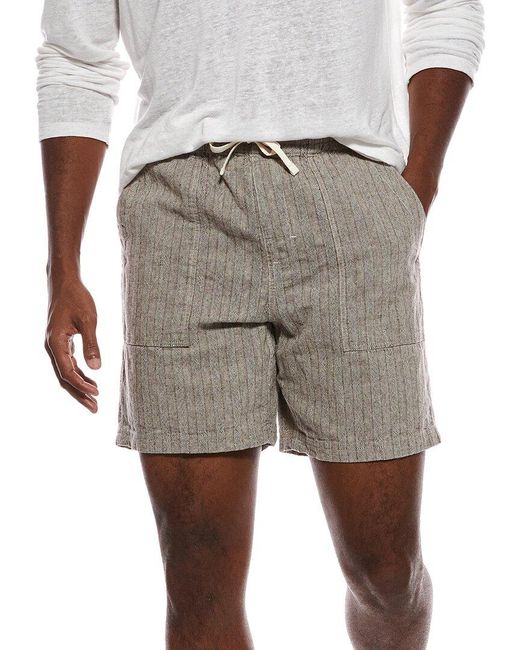Jason Wu Natural Drawstring Pull-On Linen-Blend Short for men