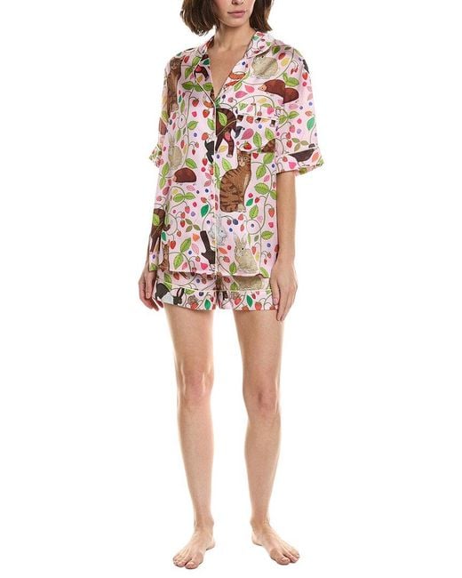 Karen Mabon White 2Pc Print Pajama Set