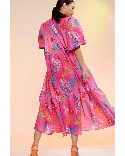 Cynthia Rowley Pink Coral Print Voile Dress