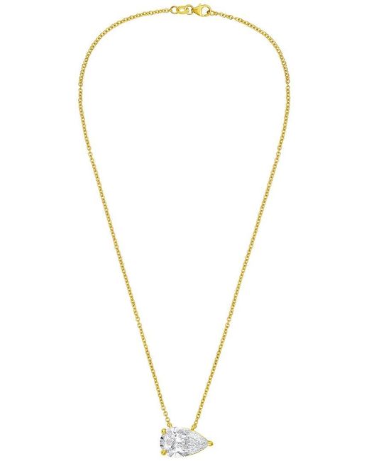 Diana M Metallic 14K 8.00 Ct. Tw. Lab-Grown Diamond Solitaire Pendant