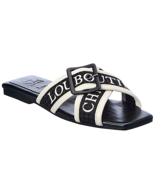 Christian Louboutin Black Crossimule Leather Sandal