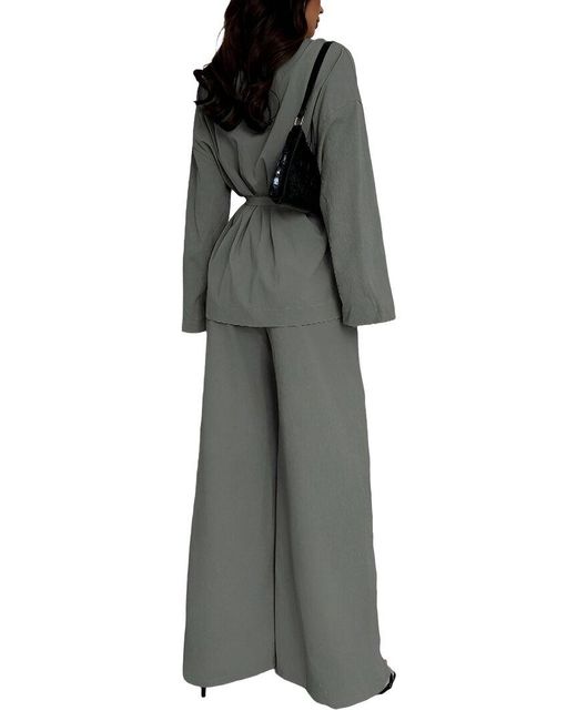 BELLA DESERT Gray 2Pc Cardigan & Pant Set