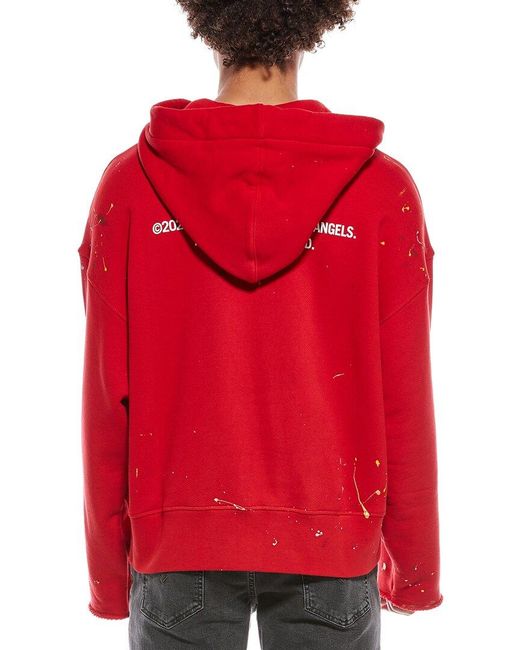 Palm Angels Red Hooded Sweatshirt for men